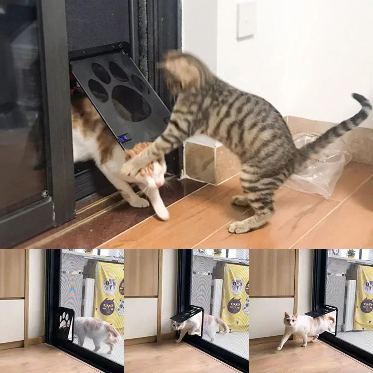 Puerta para mascotas, nueva pantalla magnética bloqueable segura para exteriores, perros, gatos, ventana, puerta, casa, ingresa libremente, bonito jardín a la moda, fácil instalación