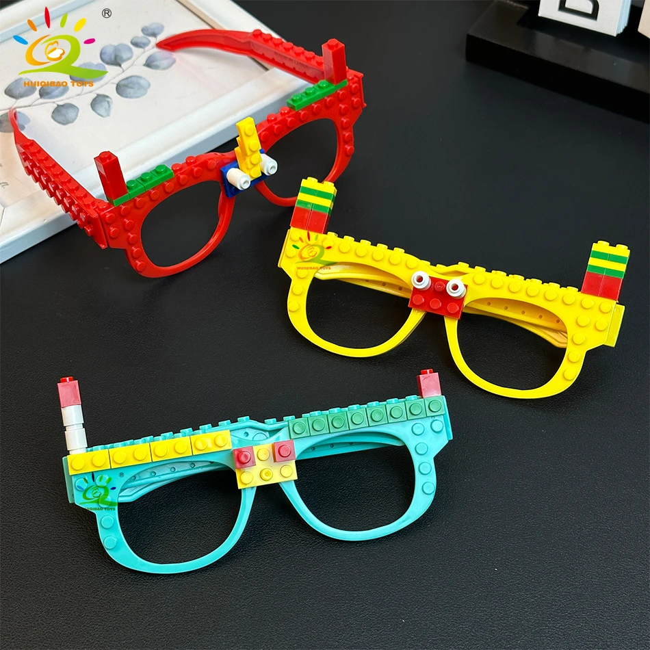 Bloques de construcción para reuniones de fiestas, marco de placa base para gafas, juguetes DIY para amigos, decoración, accesorios para gafas, ladrillos, regalo de Navidad