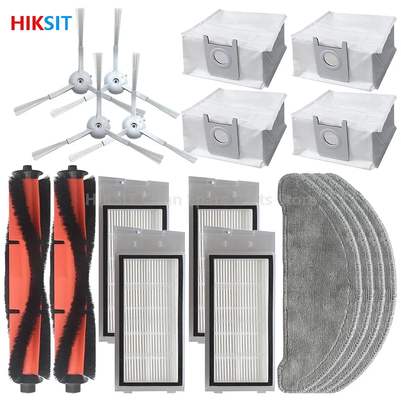 Cepillo principal/lateral filtro Hepa paño de mopa bolsa de polvo accesorios para XiaoMi Roidmi Eve Plus SDJ01RM Robot repuestos de aspiradora
