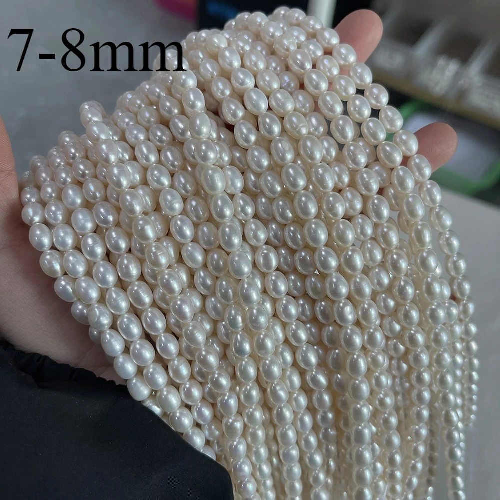Cuentas de perlas naturales de agua dulce, cuentas de aislamiento sueltas en forma de arroz para la fabricación de joyas, accesorios de pulsera de collar DIY, tamaño 1,8-2mm
