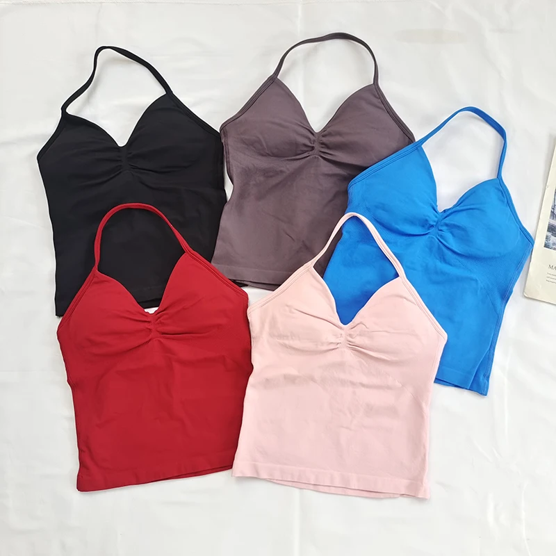 Sujetador Deportivo Sexy para Mujer - Diseño de Espalda Descubierta, Tela Elástica Transpirable para Yoga - Ropa Deportiva Elegante de Color Sólido para Todas las Temporadas