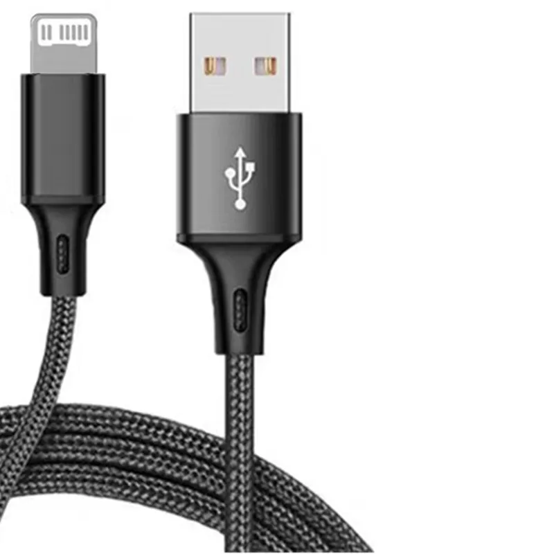 Cable cargador de línea de sincronización de datos USB de 20cm, 1M, 2M, 3M de largo para Apple iphone 13, 12, 11 Pro, XR, XS MAX 5 5S, 6, 7, 8, Plus, iPad Mini Air 2