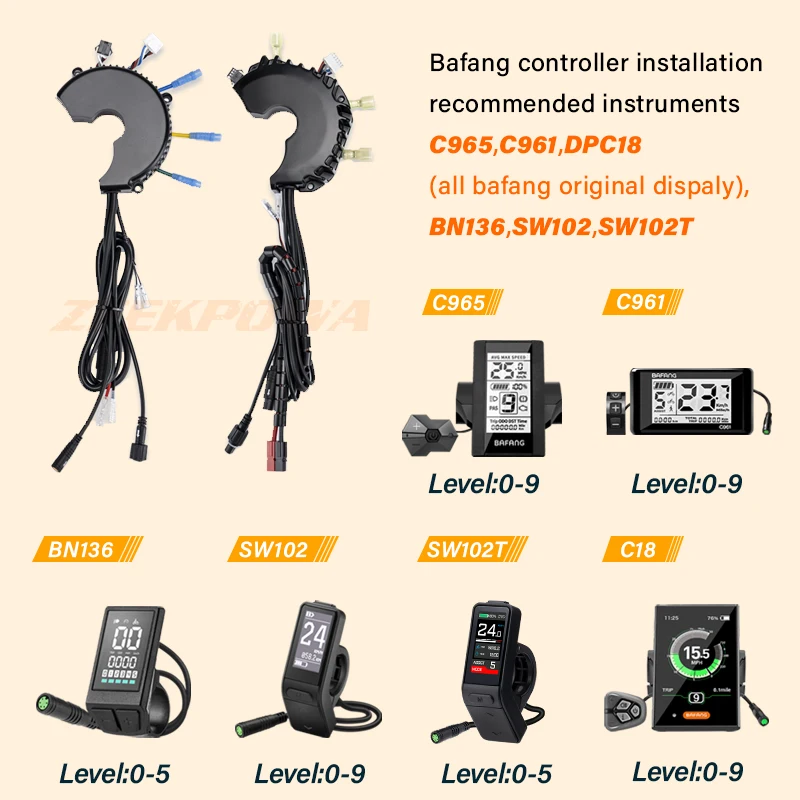 Controlador de Repuesto para Motor Bafang Mid Drive BBS01B BBS02B BBSHD 36V 250W 350W 500W / 48V 500W 750W 1000W / 52V 1000W