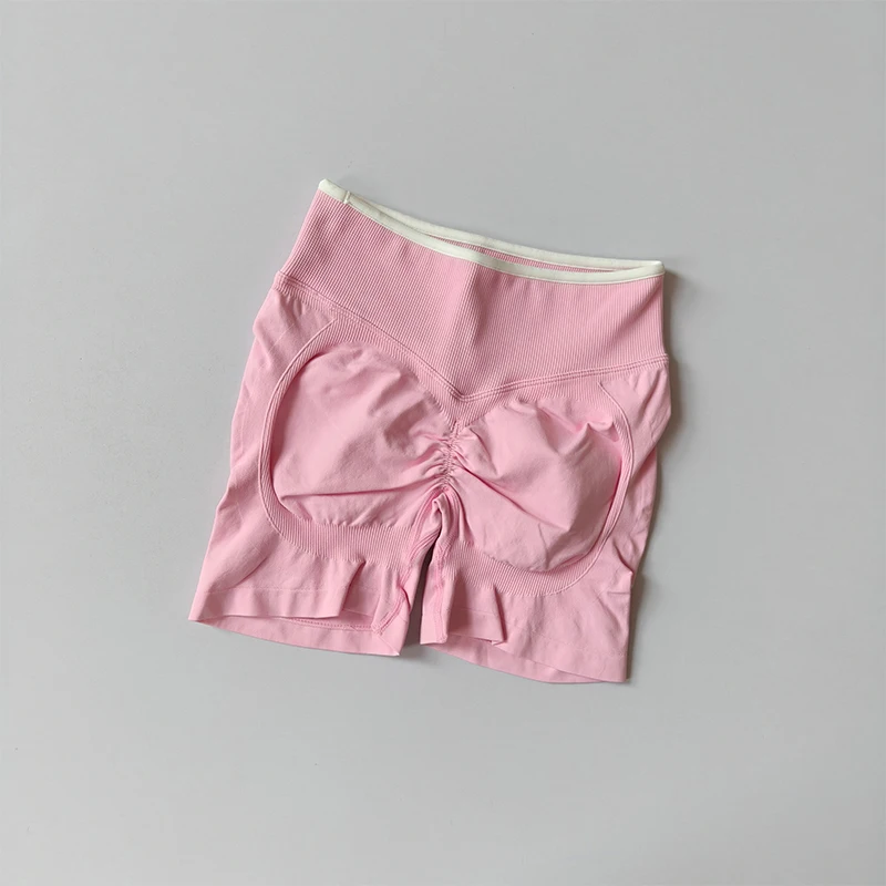Pantalones Cortos Deportivos de Mujer para Gimnasio, Fitness, Ciclismo, Yoga, Correr, de Cintura Alta, con Efecto Scrunch Butt, Sin Costuras, Ajustados para Entrenamiento