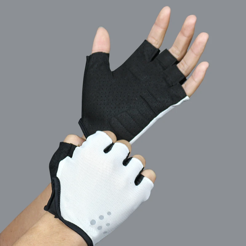 Guantes de ciclismo deportivos para hombres y mujeres, guantes de punto, guantes de medio dedo para bicicleta