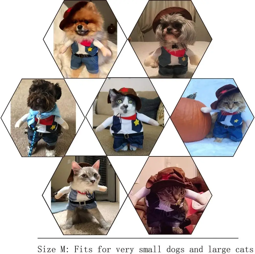 Divertido disfraz de Halloween para perros y gatos, ropa de vaquero para perros, disfraces para perros pequeños, accesorios para Cosplay de gatos