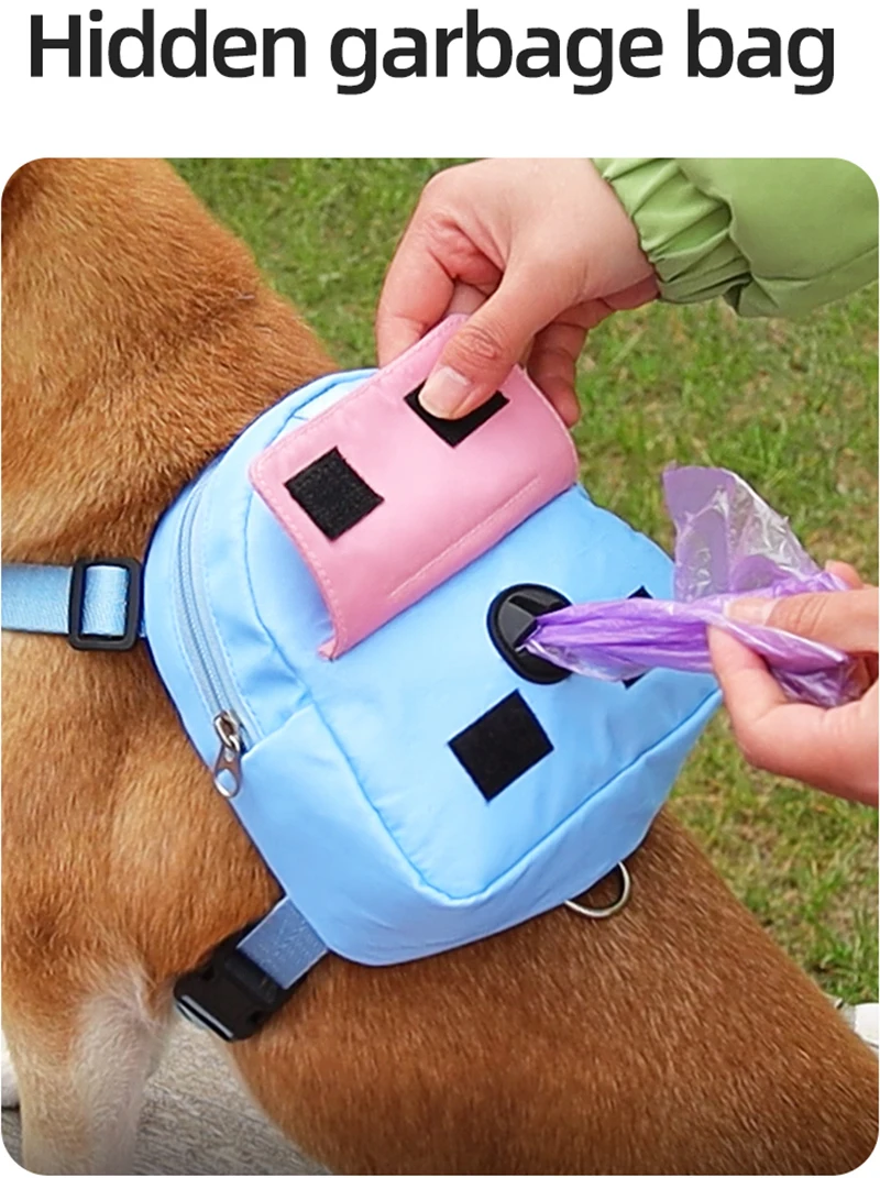 Mochila escolar para perros pequeños, mochila de gran espacio Shiba Inu, arnés, suministros para exteriores, accesorios, bolsas para aperitivos