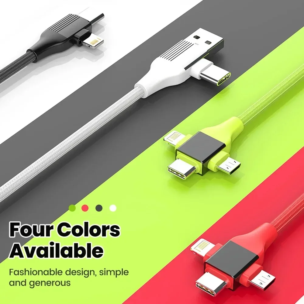 Cable de carga USB C 5 en 1, Cable cargador tipo C 4 en 1, Cable USB tipo C PD 65W 27W, carga rápida para IPhone, Xiaomi, Samsung, Redmi
