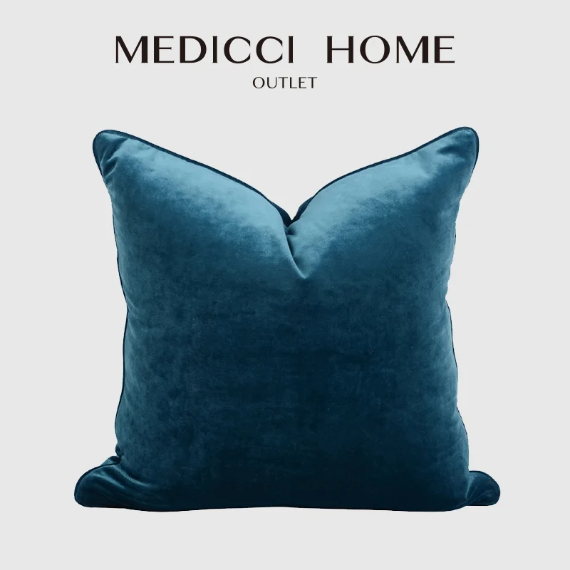 Medicci Home-fundas de almohada de terciopelo italiano, lujosas Fundas de cojín de Color sólido de alto grado para sala de estar, sofá cama