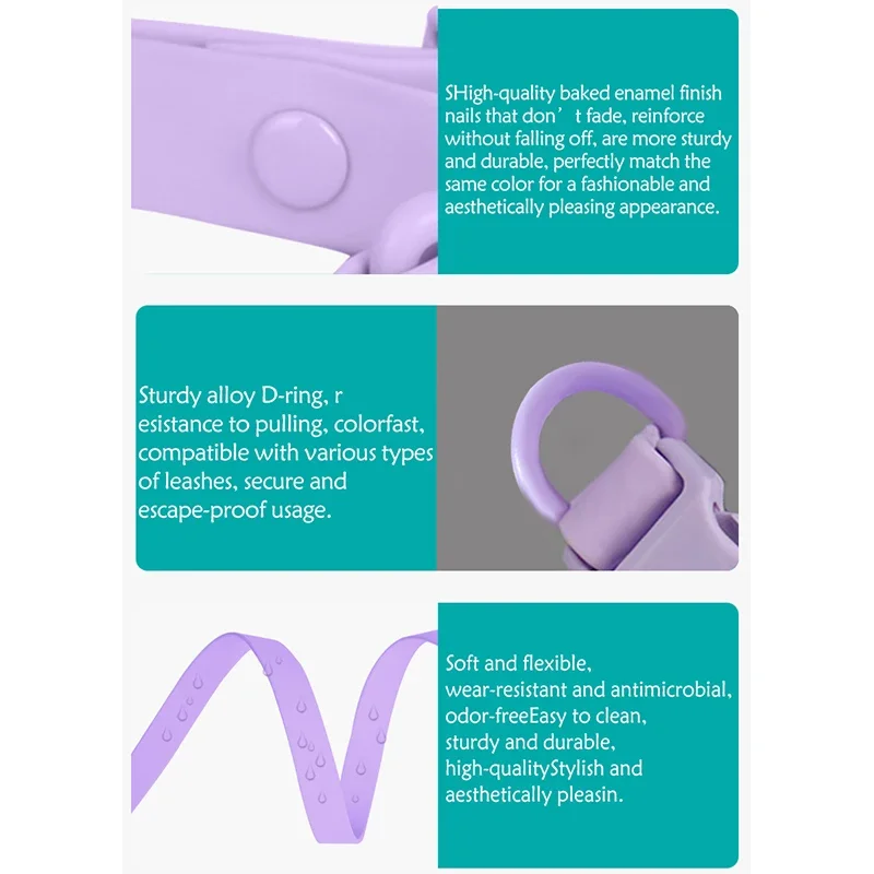 Nuevo Collar para perro de PVC de color macarrón, resistente al agua, resistente a la suciedad, fácil de limpiar, Collar para mascota, Collar ajustable para perro mascota