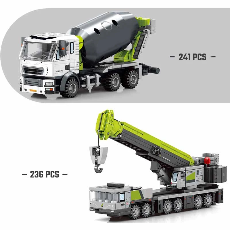 SEMBO-Kits de bloques de construcción de ensamblaje de vehículos de ingeniería, camión mezclador de excavadora MOC, bloques de modelismo, juguetes educativos DIY, regalos para niños