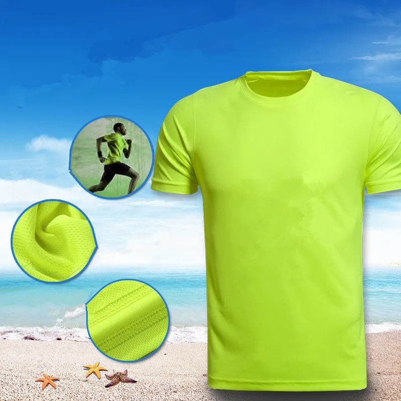 Camiseta deportiva Multicolor de manga corta de secado rápido, camisetas de gimnasio, camiseta de entrenamiento para correr, ropa deportiva transpirable para hombre