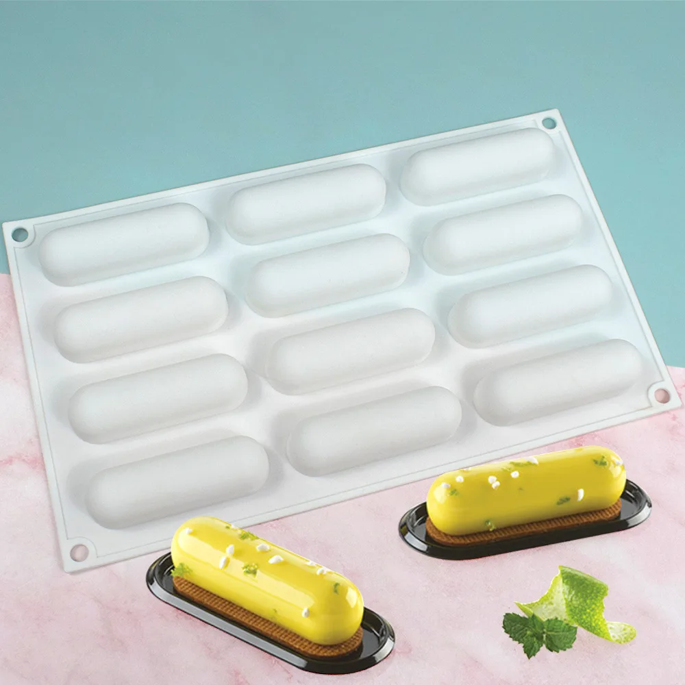 Molde de silicona ovalado para tartas de mousse, molde para repostería, bandeja para dulces, molde para hornear dulces franceses caseros DIY