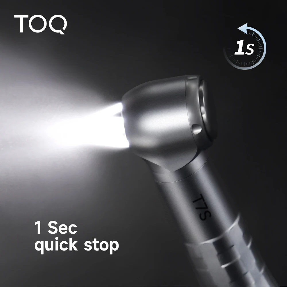 TOQ Dental LED Pieza de mano de alta velocidad con retracción cero, botón pulsador, turbina de aire, 4 salidas de agua, alta rotación, herramienta de instrumento clínico