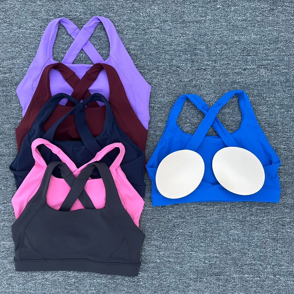 Sujetador deportivo para mujer, Top cruzado para gimnasio, entrenamiento para correr, sujetador de Yoga, ropa interior elástica para entrenamiento, ropa de Yoga Sexy para Fitness