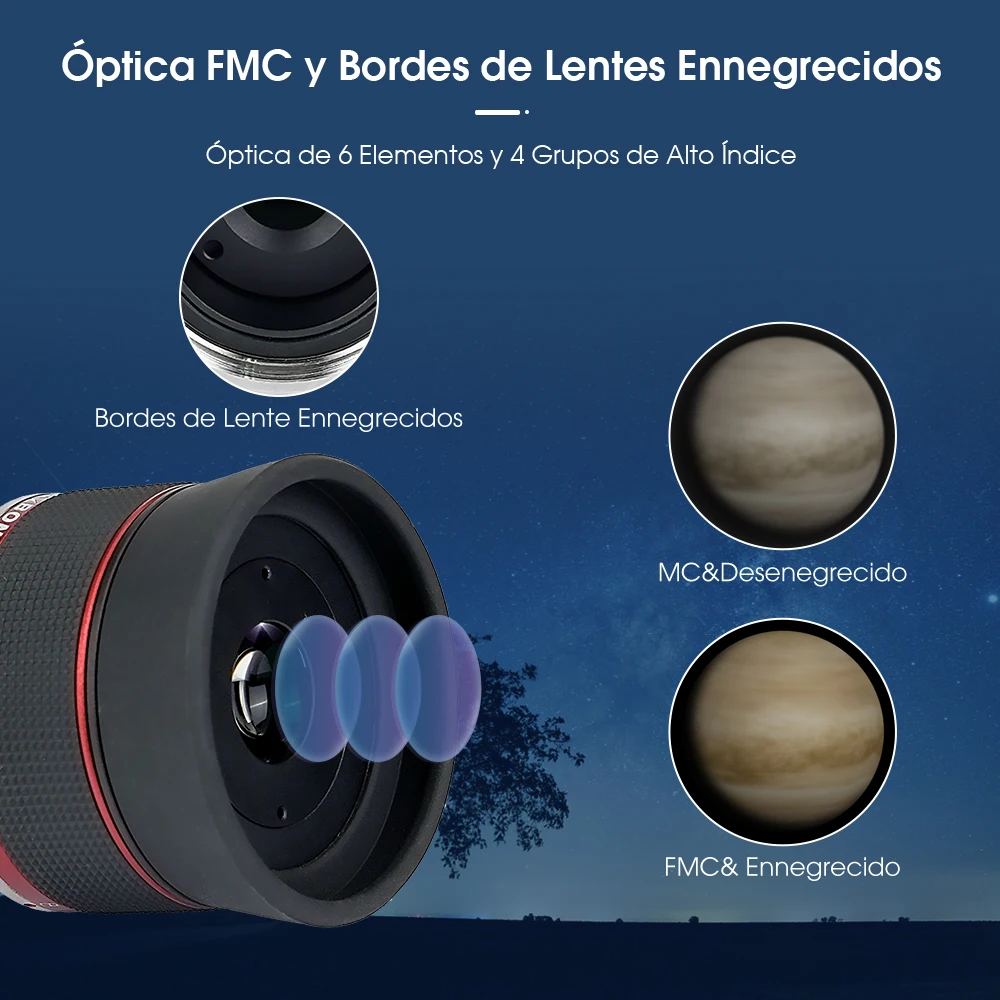 Svbony Ocular con zoom Svbony SV215 de 1,25 pulgadas y 3-8 mm, con diseño parfocal, accesorio para telescopios de alta potencia para observación lunar y planetaria.