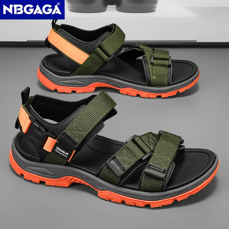 Sandalias de verano para hombre, zapatos deportivos informales a la moda para exteriores, para vacaciones, playa, transpirables, resistentes al desgaste, sandalias para senderismo y caminar