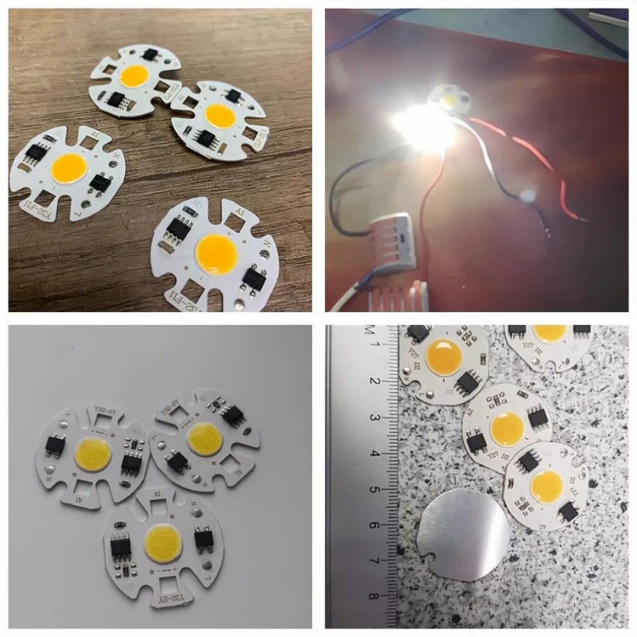 Chip LED COB MunLii sin Necesidad de Controlador, 220V, 3W 5W 7W 10W 12W, Lámpara con Chip LED, Bombilla LED Inteligente con IC para Proyector, Blanco Frío, Blanco Cálido