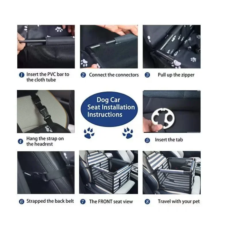 Funda de viaje para asiento de coche para perros, bolsa impermeable para transportar perros, hamaca de transporte para gatos, cesta para asiento de coche para perros pequeños y medianos