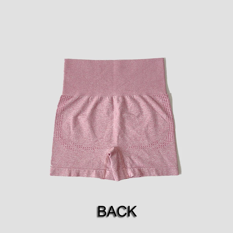 Pantalones cortos sin costuras para mujer, pantalones cortos de entrenamiento de cintura alta para Yoga, Fitness, mallas deportivas para gimnasio, pantalones cortos atléticos ajustados con Control de barriga