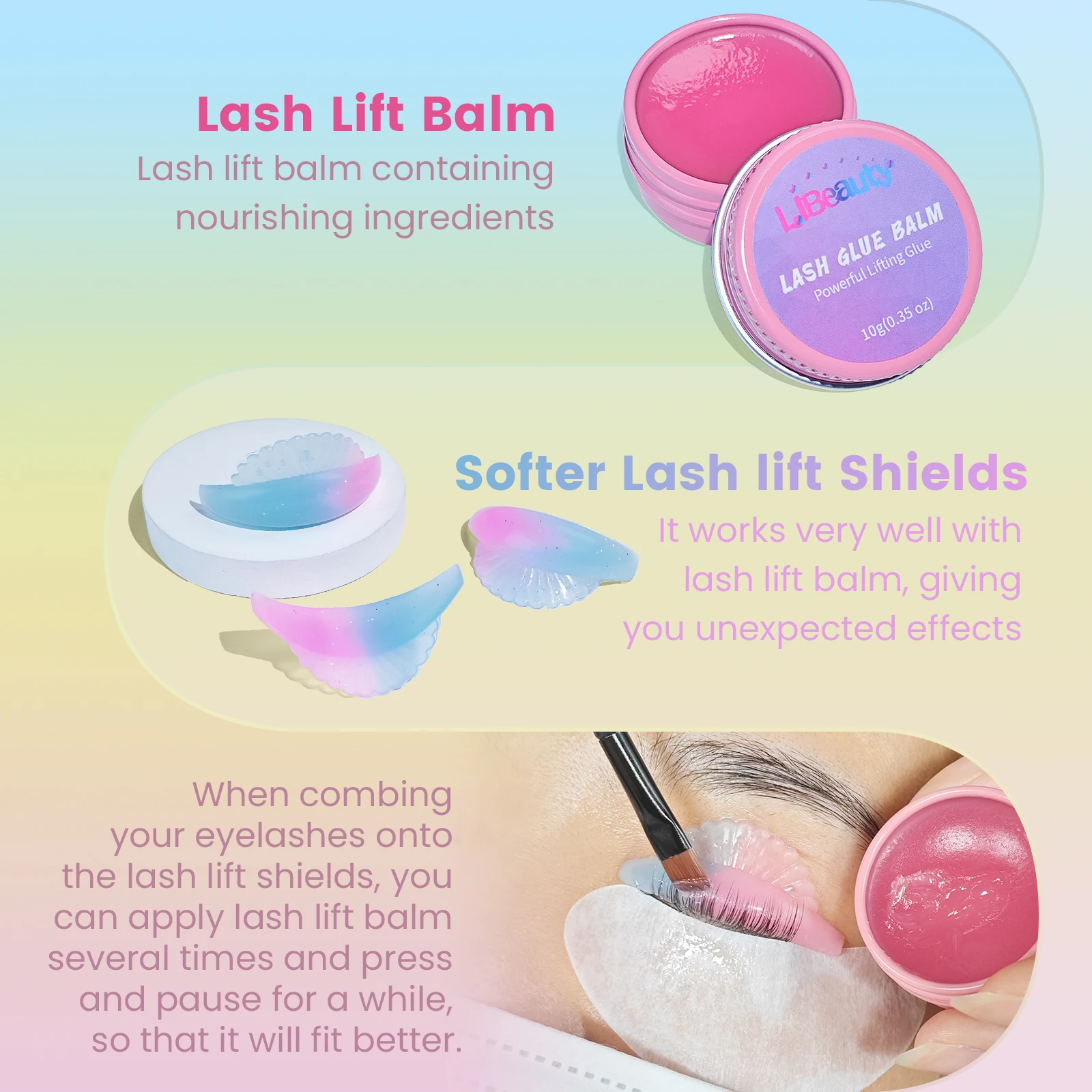 Kit de Lifting de Pestañas Libeauty de 10 ml y Kit de Laminación de Cejas con Bálsamo para Lifting de Pestañas, Diseño Tubular de Precisión para Uso en Casa