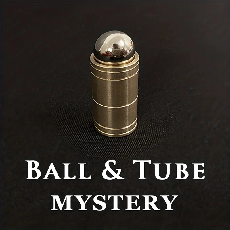 Bola y tubo misterio (latón), trucos de magia de primer plano, ilusiones, truco, pelotas mágicas divertidas, levantar caídas, escenario, mago, juguetes