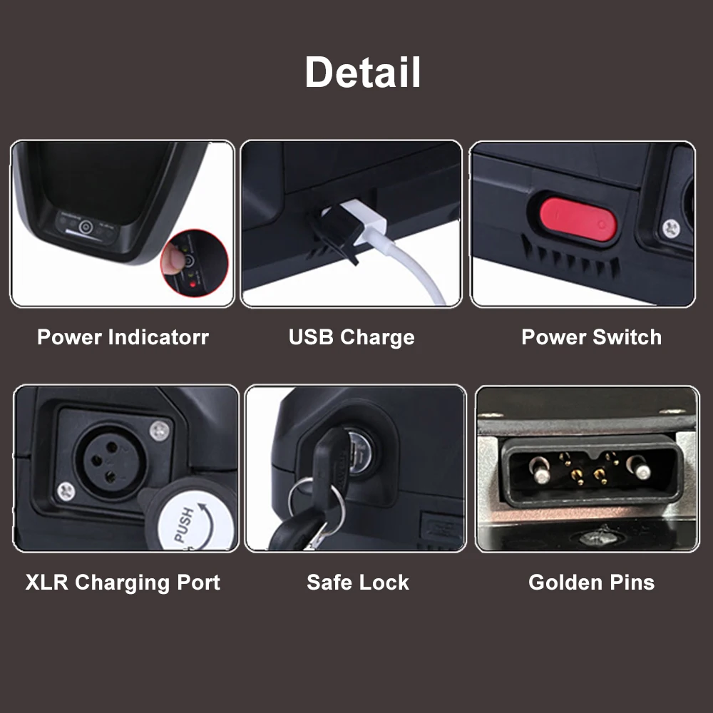 ChamRider Original 48V 36V 52V eBike batería 24ah Hailong Max 50A BMS 500W 1000W 1500W 21700 paquete de celdas bicicleta eléctrica litio