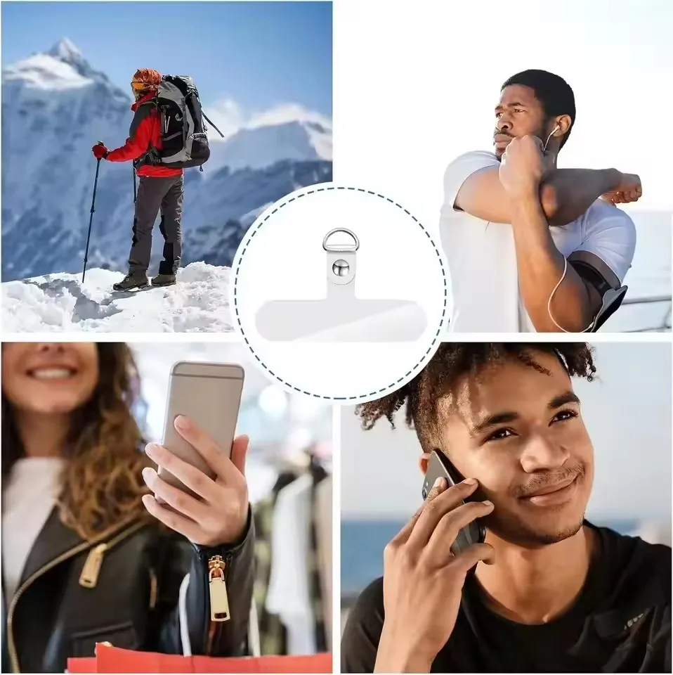 Correa de Muñeca Universal Transparente y Desmontable para Teléfono, con Clips, Parches y Sujetadores para Samsung, iPhone y Huawei