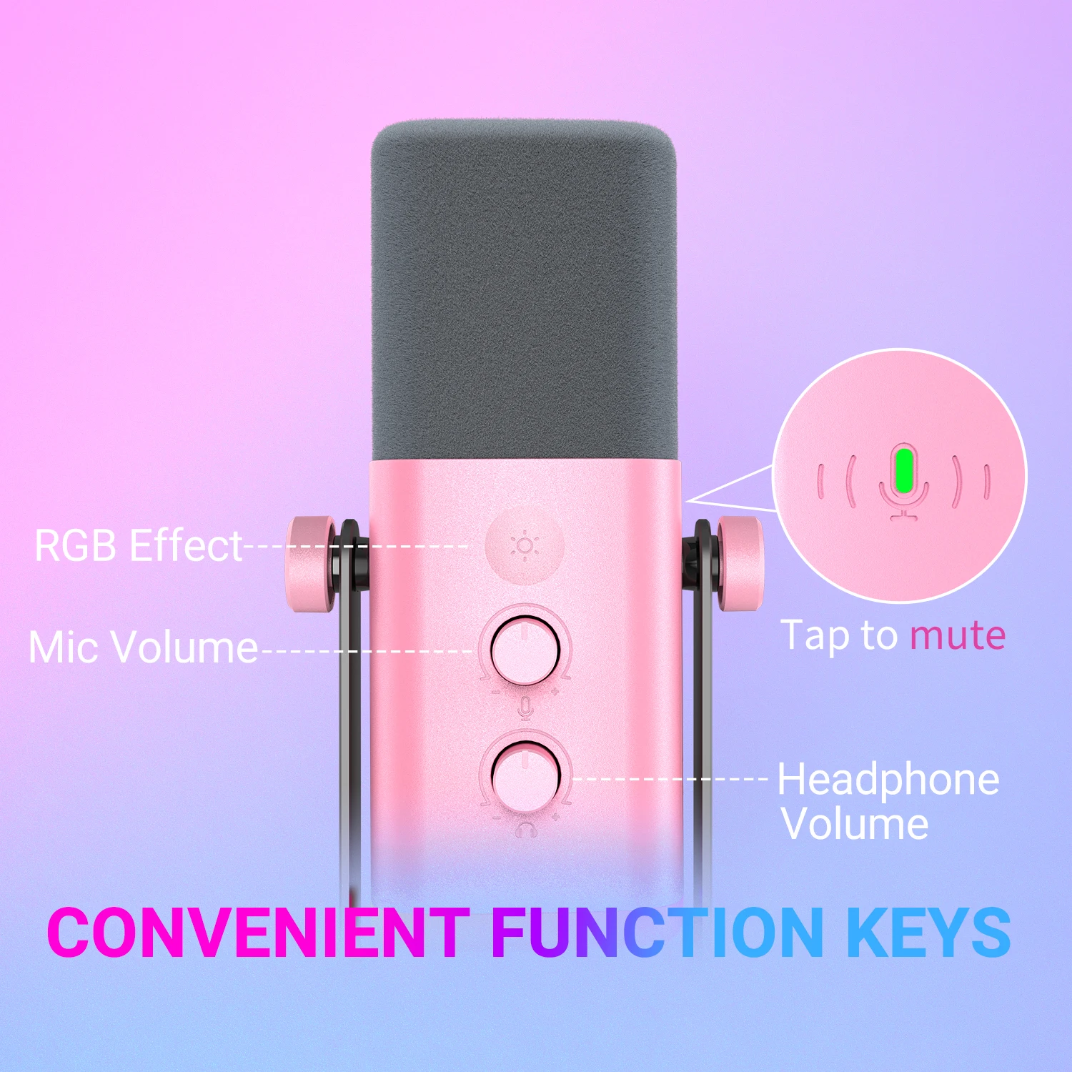 FIFINE-micrófono dinámico USB/XLR con Control RGB, Conector de auriculares/silenciador, para PC, juegos, YouTube, transmisión en vivo, AmpliGame-AM8P