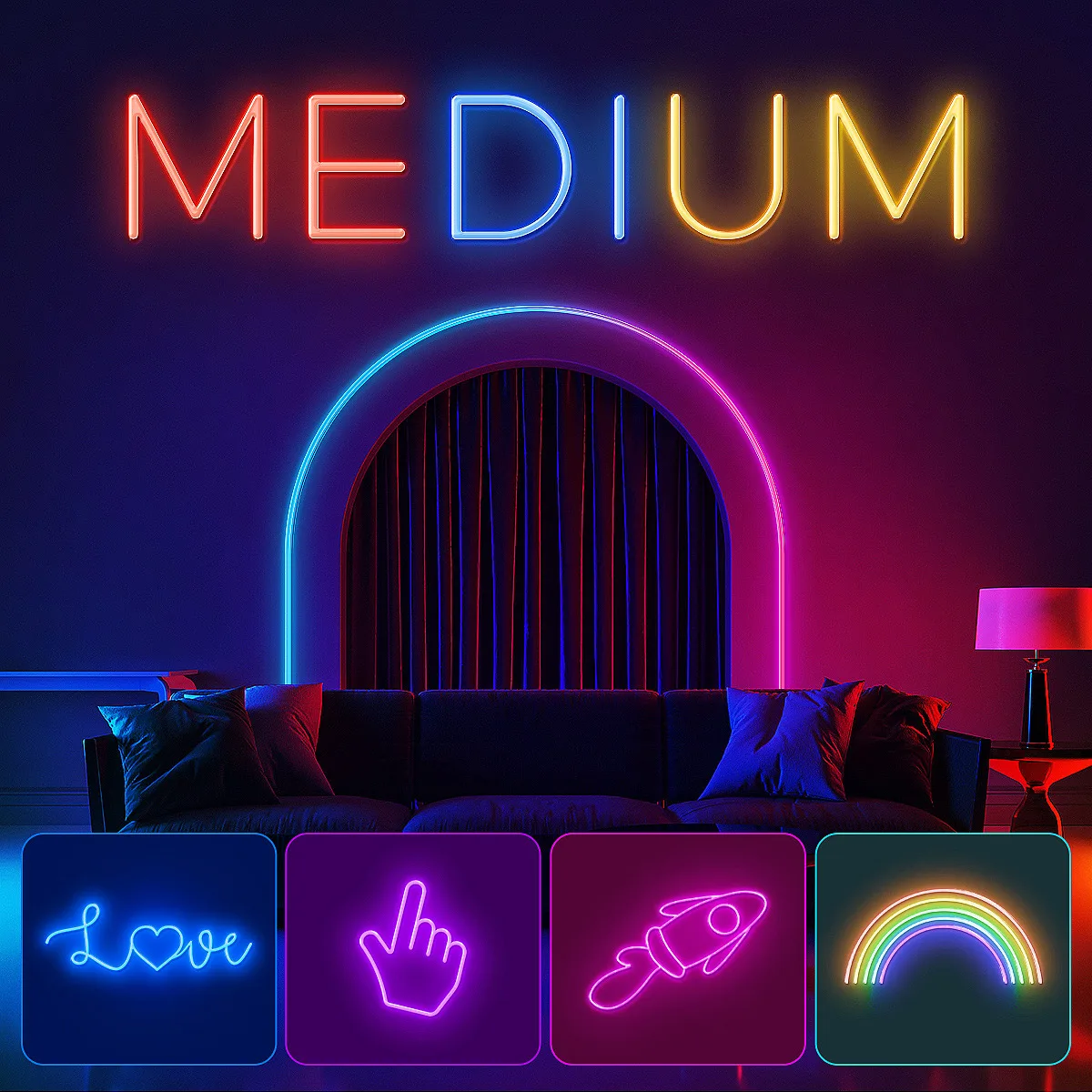 Tira de luces de neón flexibles RGB con aplicación/control remoto, múltiples modos, sincronización de música, lámpara de cuerda de neón con tira LED impermeable IP65