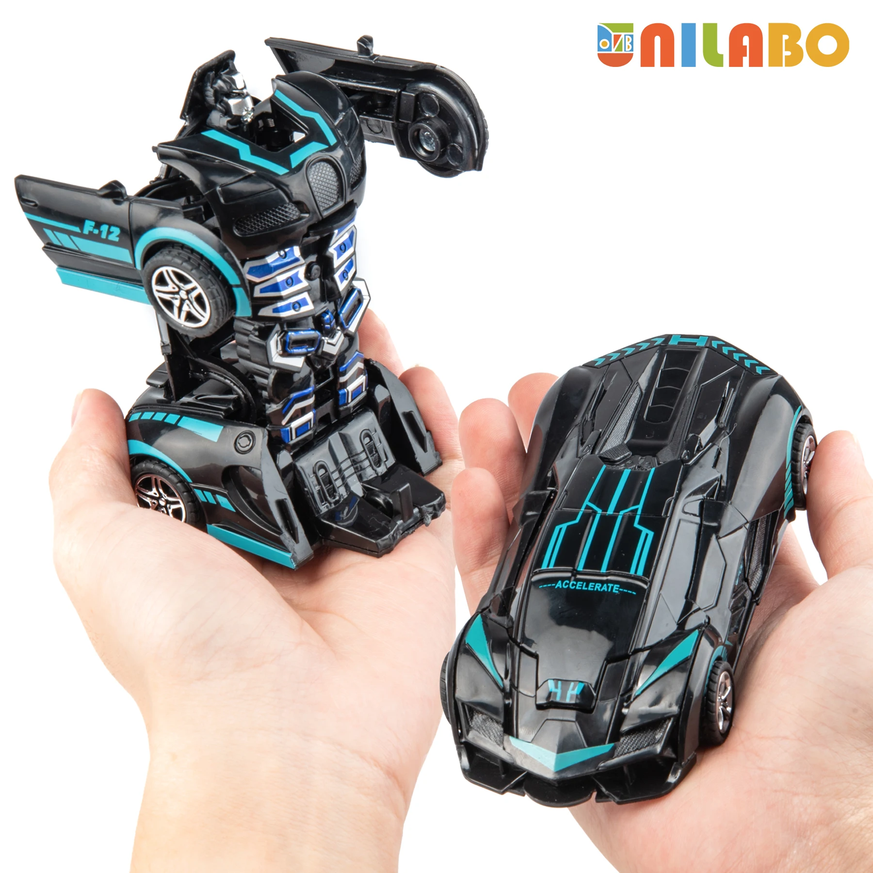 Juguetes de coche deportivo robot transformable, sin baterías, regalo educativo para niños, vehículo modelo colorido para aprender a jugar