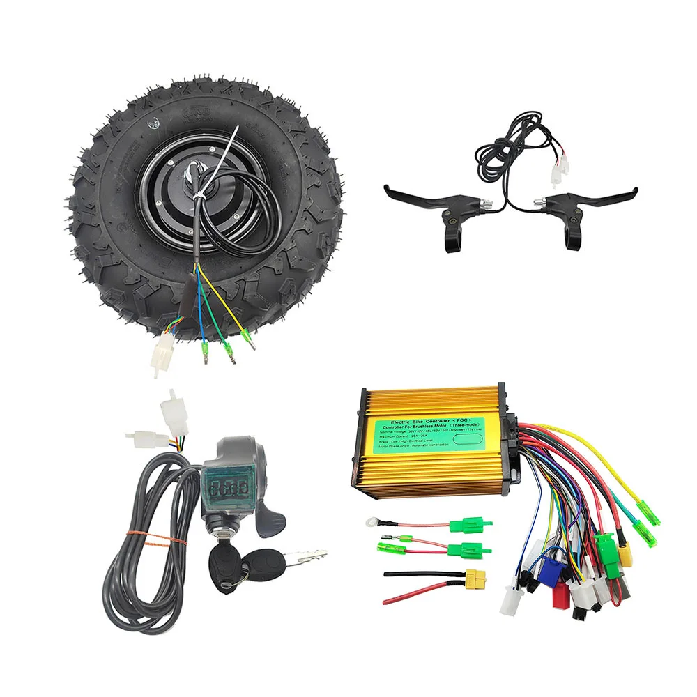 Kit de motor de cubo de carretilla eléctrica 24V 36V 48V 350W 500W rueda de neumático rugoso todoterreno todo terreno 14,5"
