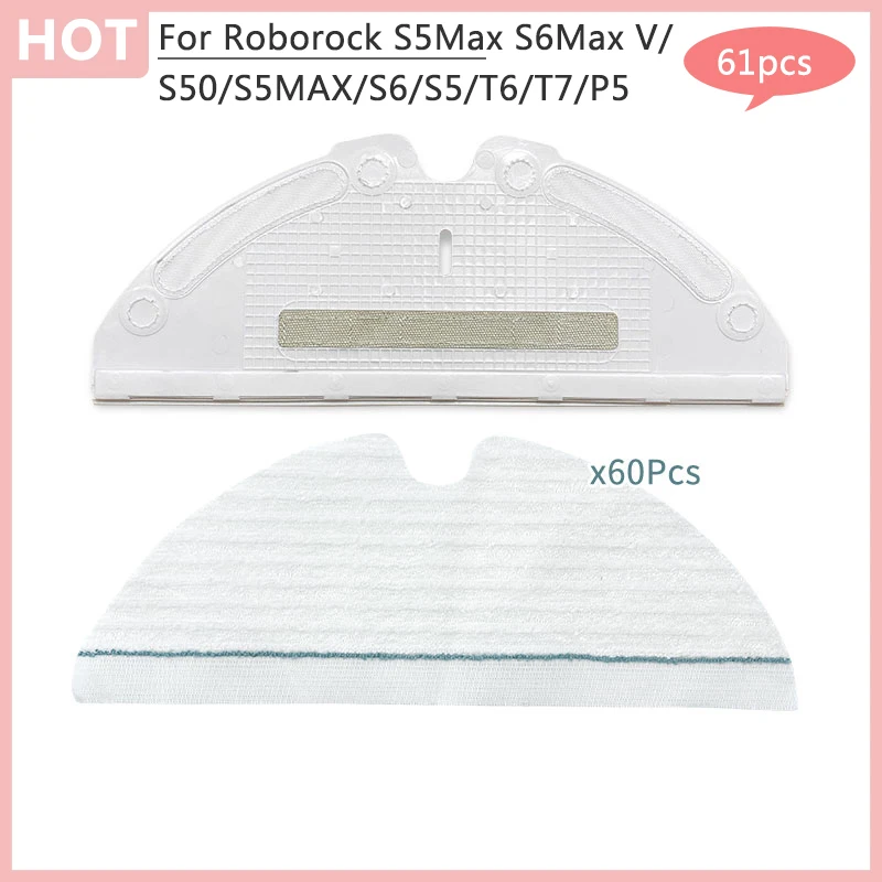 Para Roborock S5Max S6Max V S50 S5MAX S6 S5 reemplazos perchas de trapo desechables accesorios paño de mopa Aspiradora Robótica