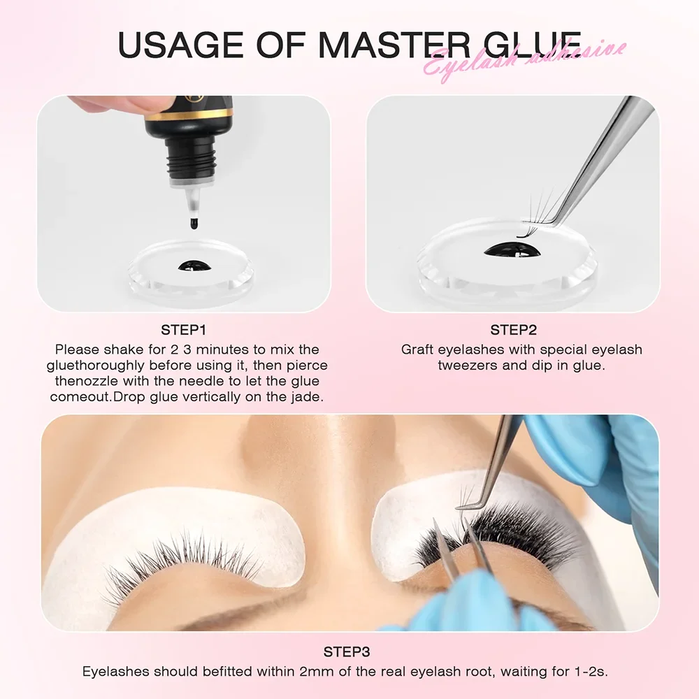 Pegamento para extensión de pestañas, 5/10 Uds., 0,3 segundos, secado rápido, pegamento para pestañas individuales, pegamento para ojos sensibles, pegamento para pestañas negras, logotipo personalizado gratis