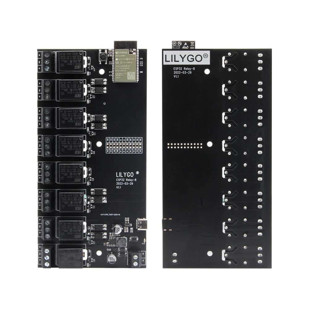 LILYGO ®   Módulo de relé T-Relay 5V de 8 canales ESP32 Placa de desarrollo inalámbrico WIFI Bluetooth con aislamiento optoacoplador para Arduino