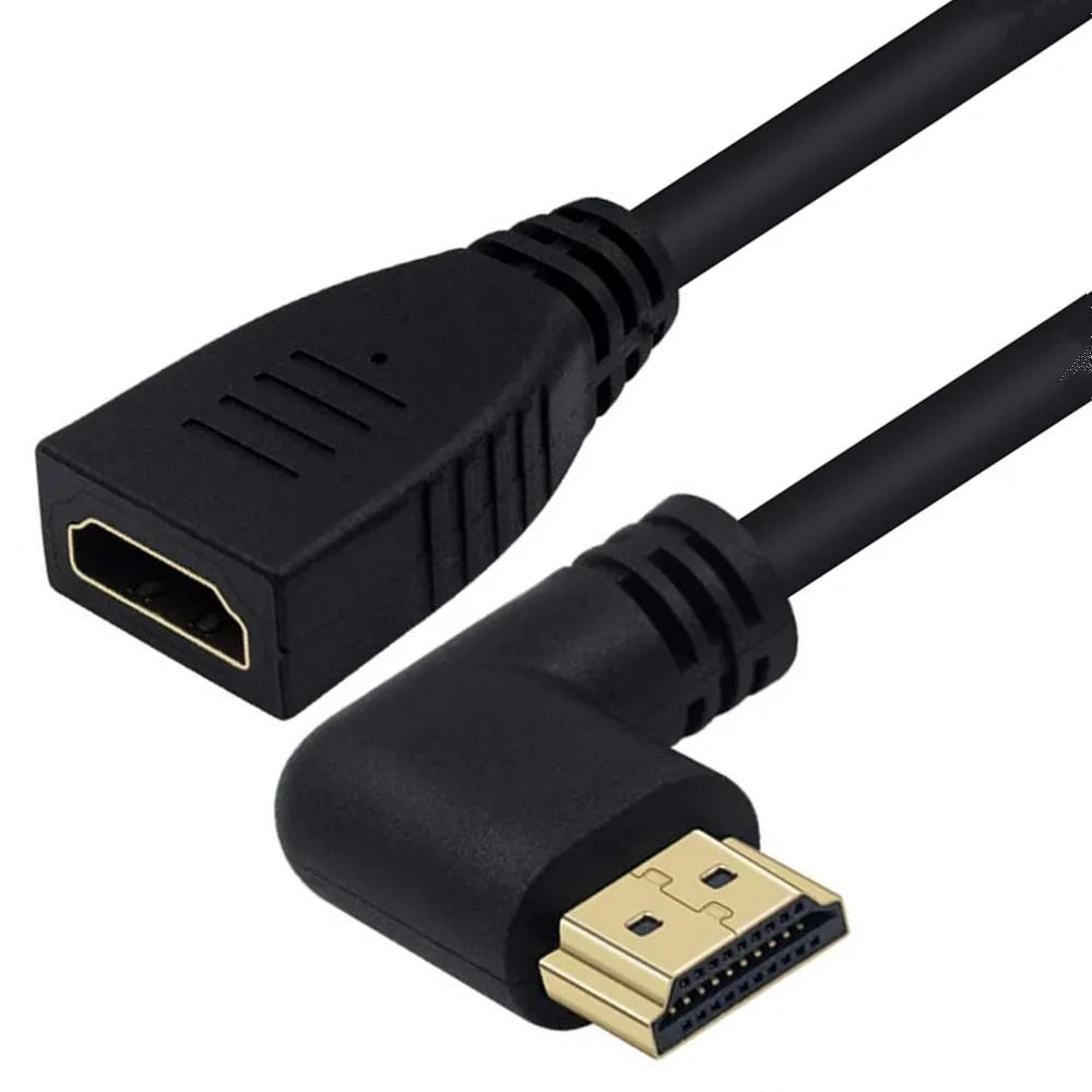 Cable de extensión de 180cm compatible con HDMI macho a hembra, 90 grados, 2,0 v, 4K x 2K, 60HZ, utilizado para HD TV LCD Notebook PS3 proyector