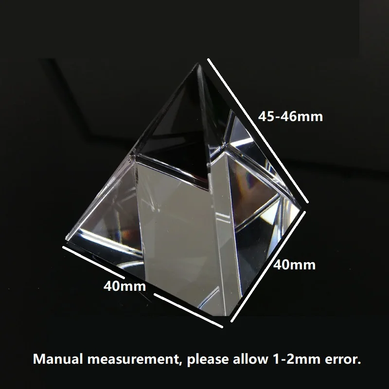 Prisma de cristal óptico, pirámide de cristal, lado inferior, pirámide Rectangular de 40mm, popularización poliédrica de estudio de ciencias