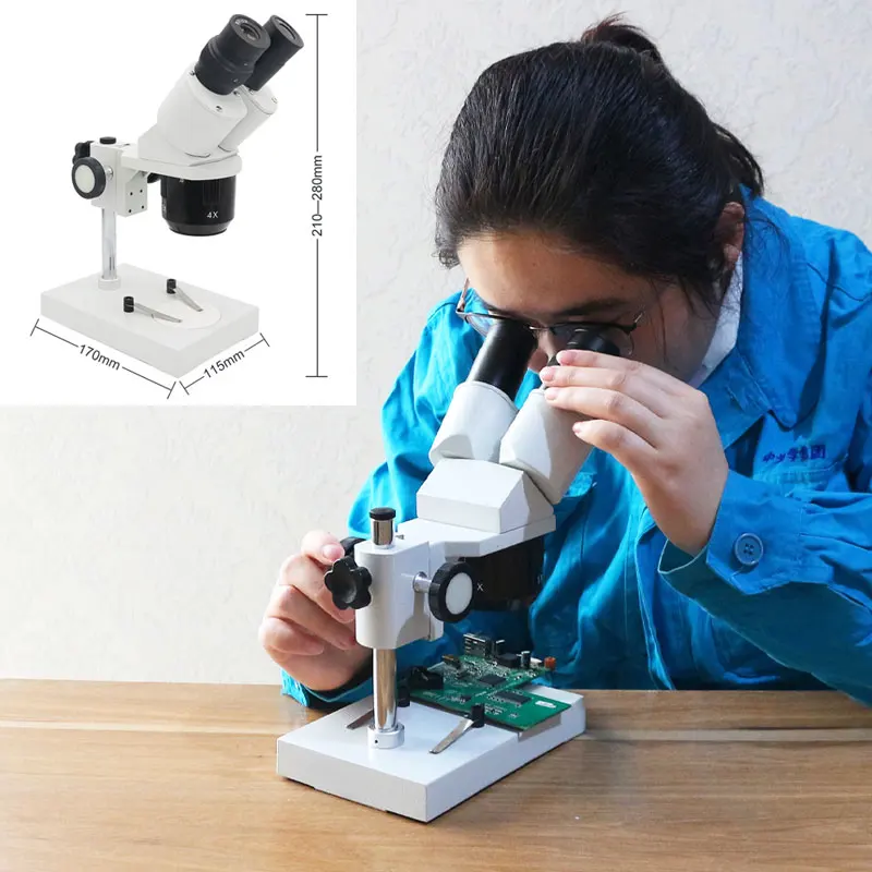 Microscopio estéreo Industrial iluminado, herramienta de reparación de soldadura para teléfono móvil, reloj, inspección PCB, 20x40x