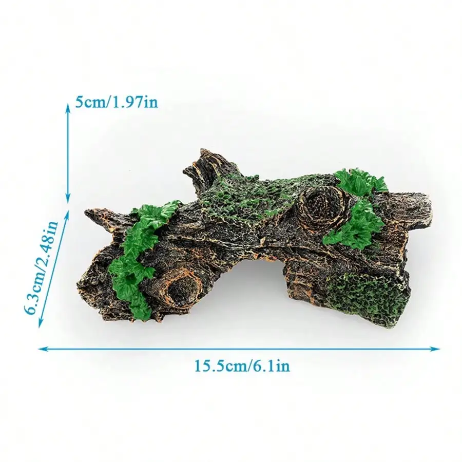 Adorno realista de cueva de acuario con diseño verde, crea un cómodo punto oculto para mejorar los animales acuáticos