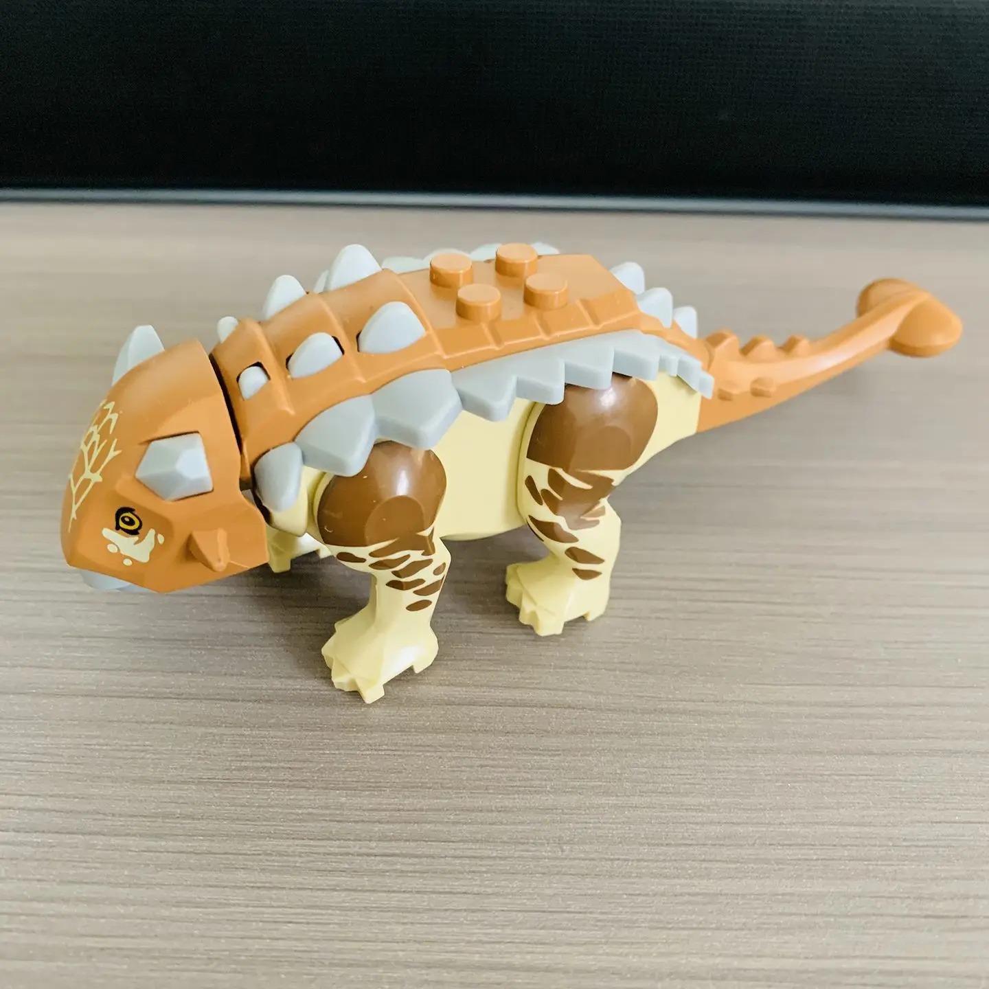 Figura de Acción de Anquilosaurio Marrón (También Conocido como Lagarto Duro) de la Serie Jurásica, Modelo MOC DIY, Juguete para Niños, Regalo