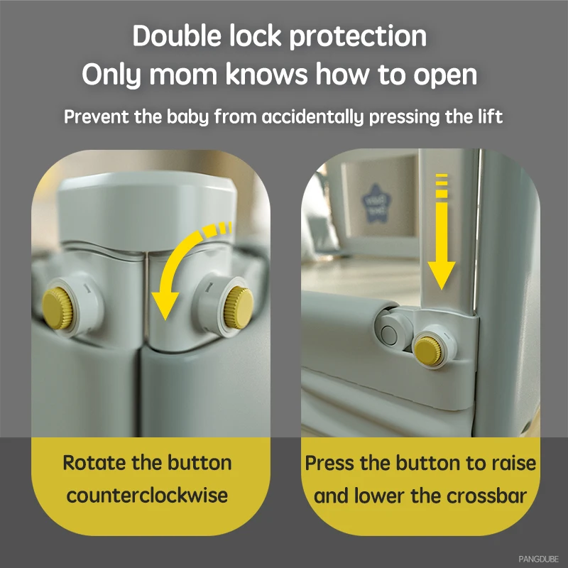 PANGDUBE 1 barrera de seguridad para cuna de bebé, protección lateral para cuna, barrera para niños pequeños, protección contra que el bebé se caiga de la cama, montaje con tornillos o colchón integrado en el marco de la cama.