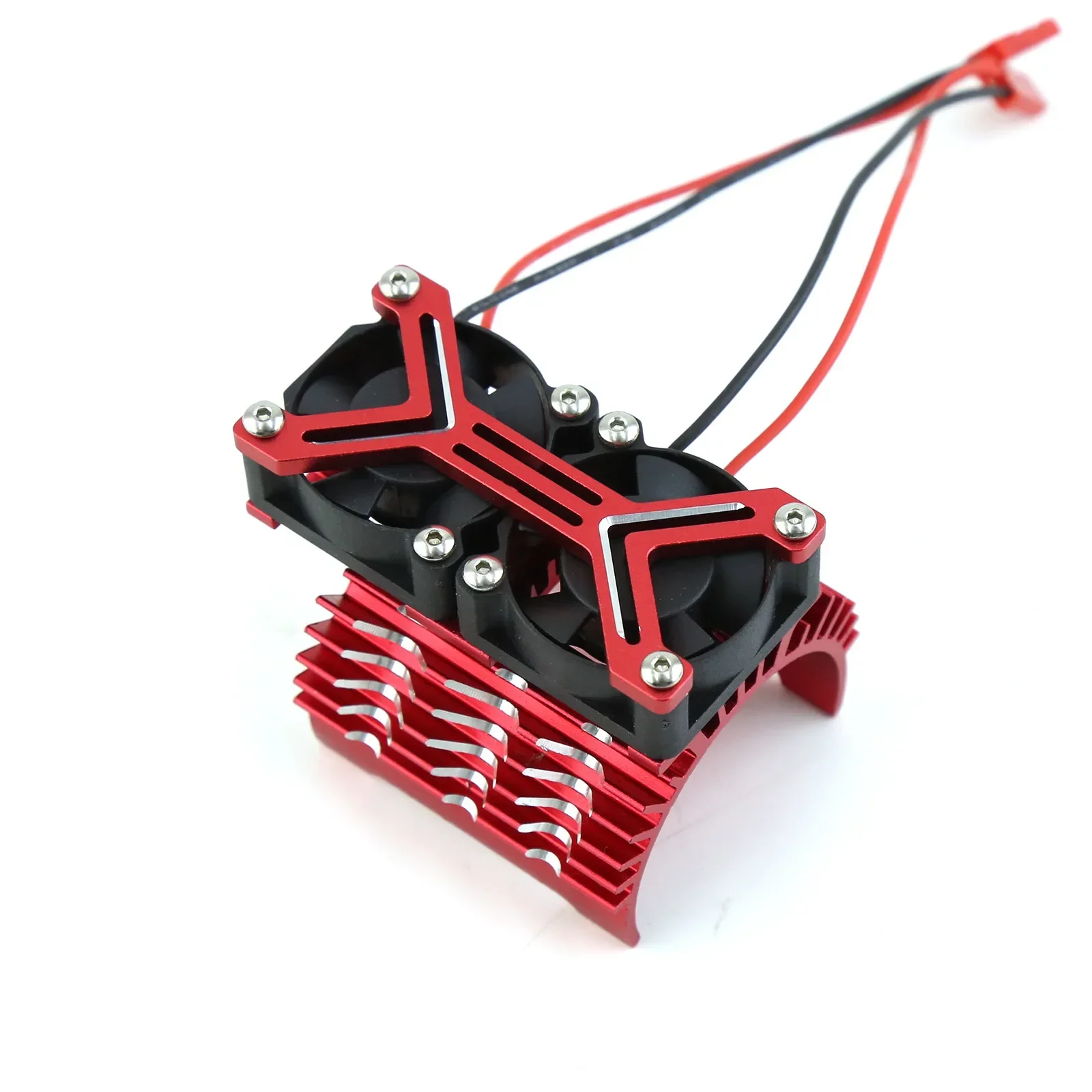 Disipador de calor del motor Doble ventilador de refrigeración de 20000 rpm 40-42 mm Compatible con motores 1/7 1/8 Arrma Traxxas RC Car Fit 4068 4074 4082 4268 4274