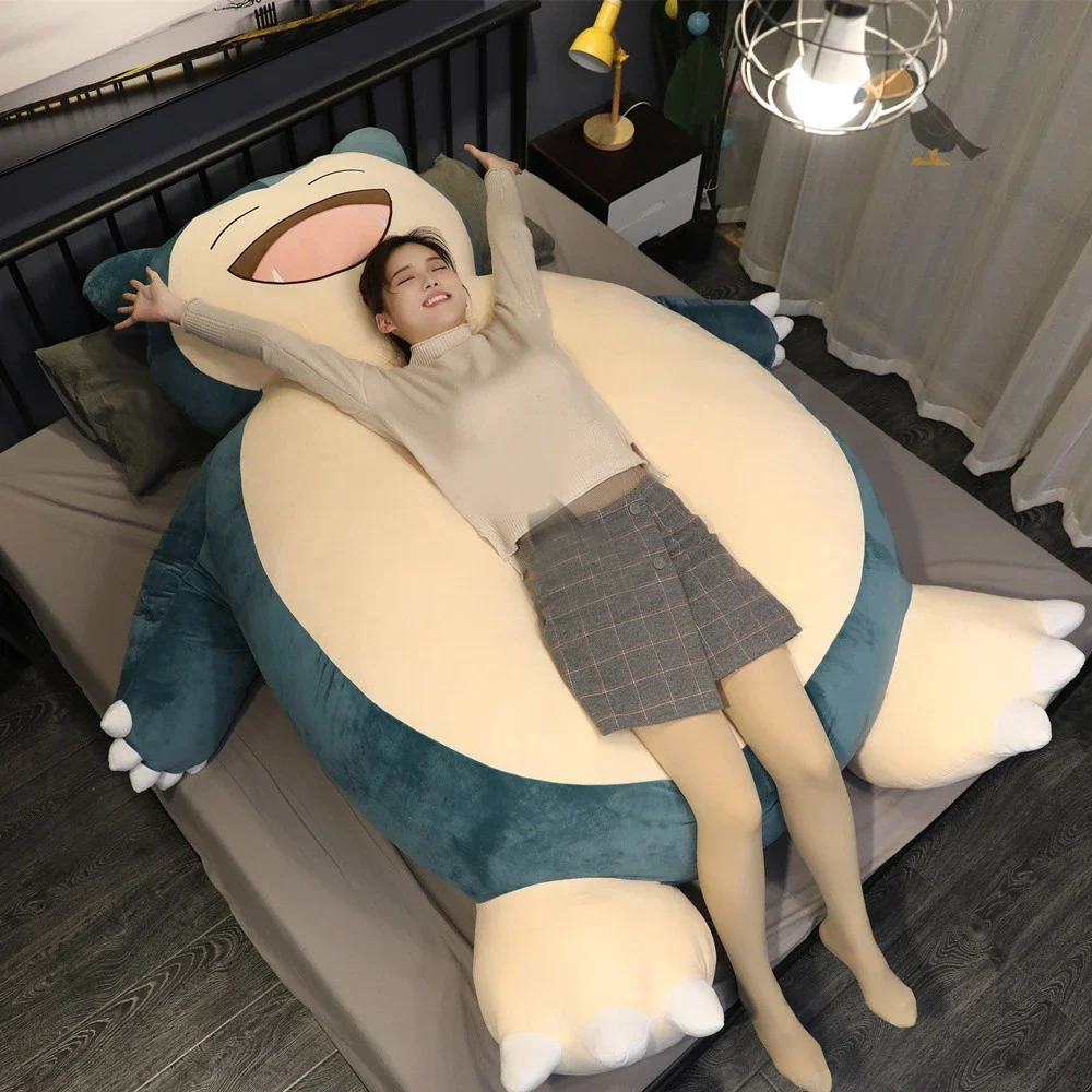 30/200cm enorme Pokemon Snorlax Anime juguetes de peluche grande Pokémon Plushie Kawaii funda de cuero semiacabado almohada regalo para niños