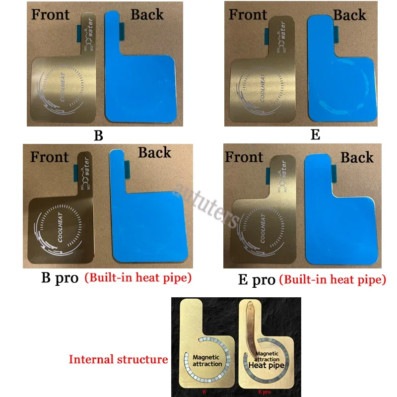 Placa de tubo de calor para enfriador de teléfono móvil, placa uniforme de disipación, aumenta el área de disipación de calor, hoja de aluminio con imán