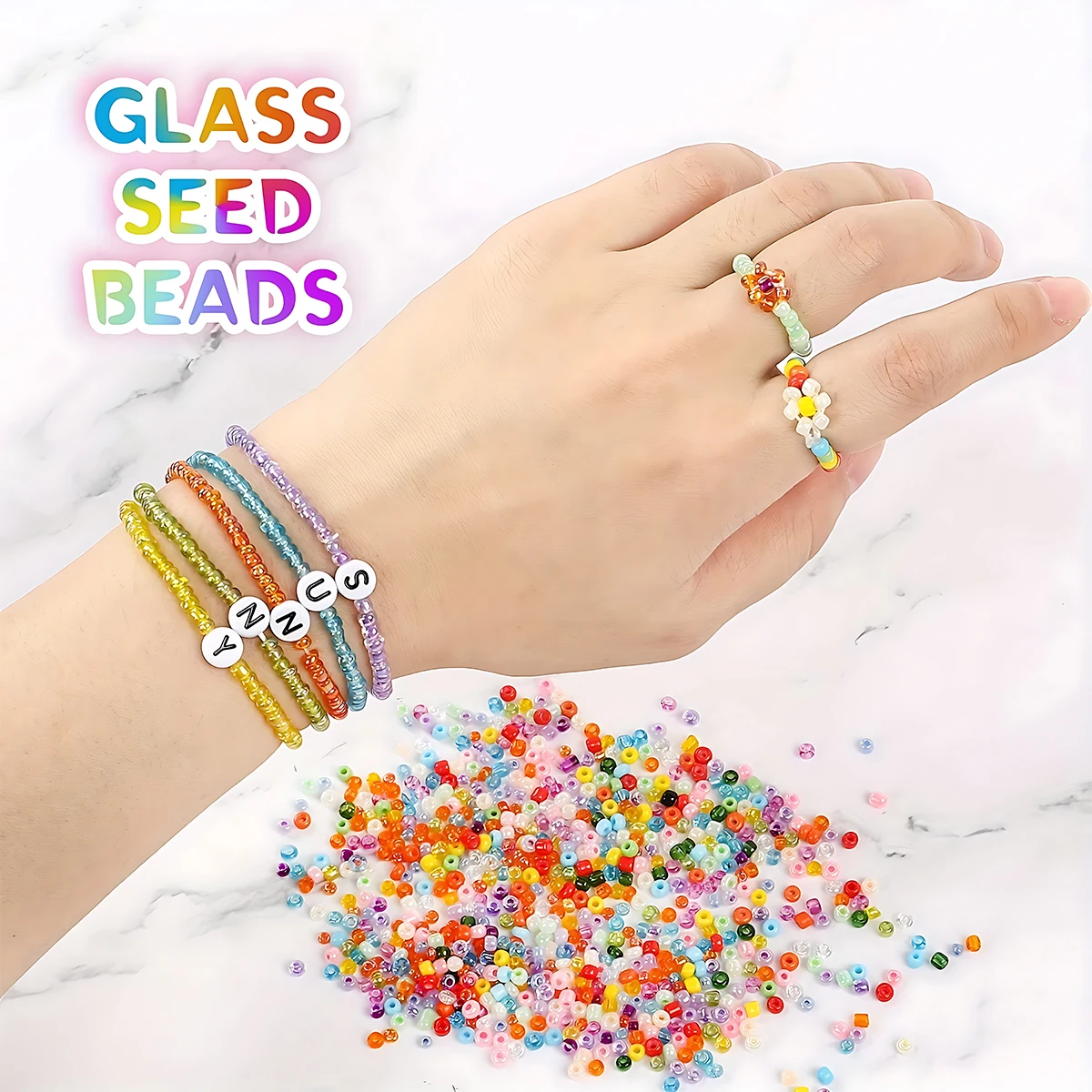 Kit surtido de cuentas de semilla de vidrio de 24 colores, 2/3/4mm, 12000/5760/2400 Uds. Cuentas para fabricación de joyas, manualidades DIY, pulseras hechas a mano