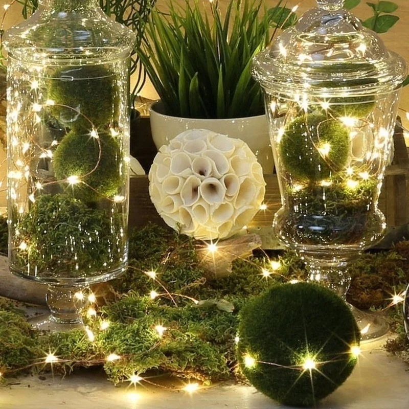 Guirnalda de luces LED de alambre de cobre de 10/20M, guirnalda impermeable con USB/batería, luz de hadas, decoración para fiesta de boda y Navidad, iluminación navideña