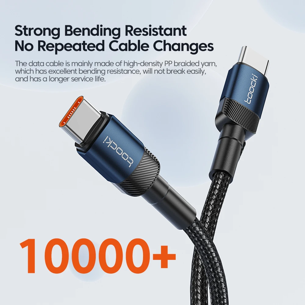 Toocki 100W USB C a tipo C Cable PD3.0 Cable cargador de carga rápida Cable de datos para Macbook Huawei Xiaomi POCO Samsung Cable de USB-C