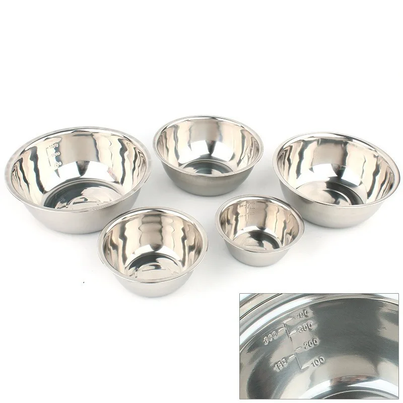 Juego de cuencos para mezclar de acero inoxidable, Set de 5 tazones antideslizantes para mezclar ensaladas, cocinar y hornear