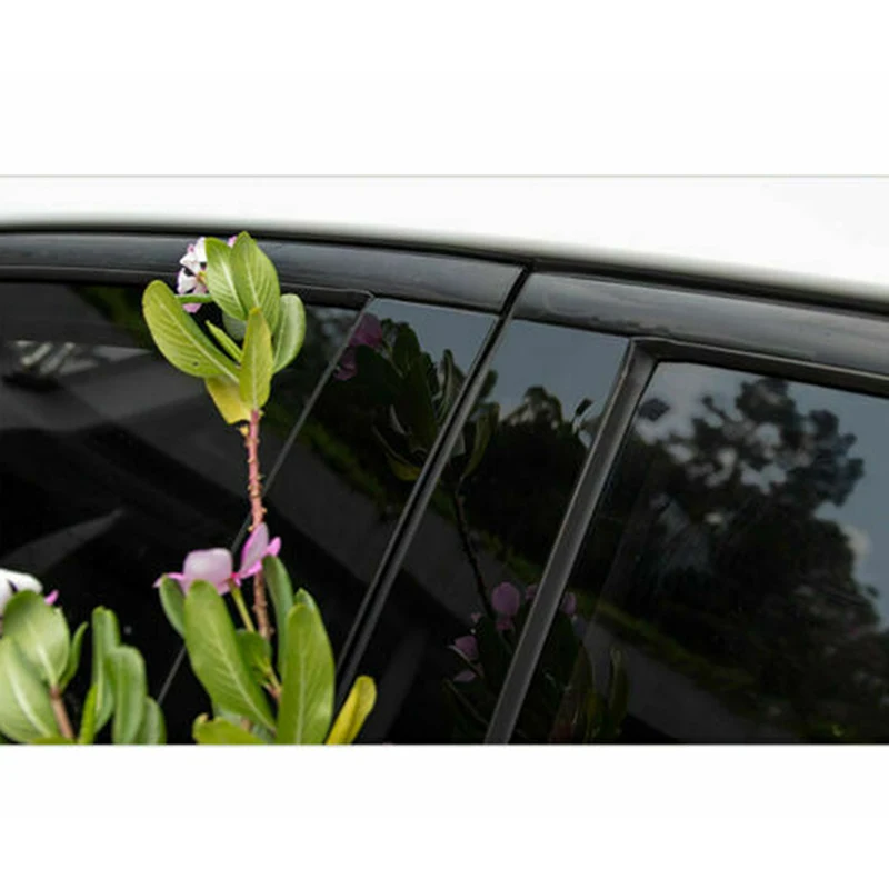 Postes de pilar de ventana negra brillante, 6 piezas, cubierta de embellecedor de puerta, pegatinas de coche para Toyota Fortuner 2016-2022, accesorios de decoración de coche