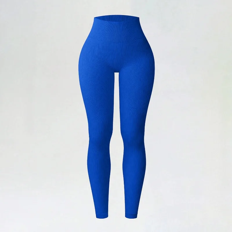 Leggings de punto sin costuras para mujer, mallas ajustadas de cintura alta, pantalones de yoga elásticos para levantar la cadera, ideales para fitness, gimnasio, entrenamiento y running.